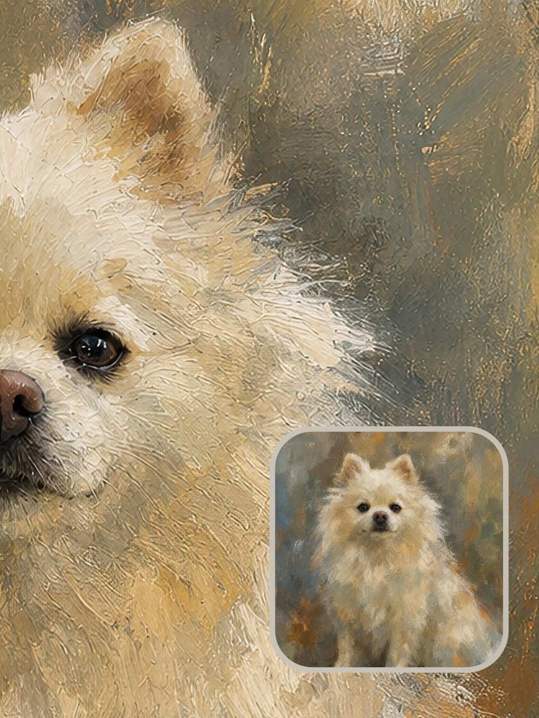 Finished custom dog portrait gallery example in the Colorfield style
