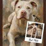 Colorfield custom dog portrait of a pit bull shown as a personalized pet portrait gift