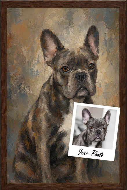 Colorfield custom dog portrait showing the French Bulldog features and expression preserved from the photo