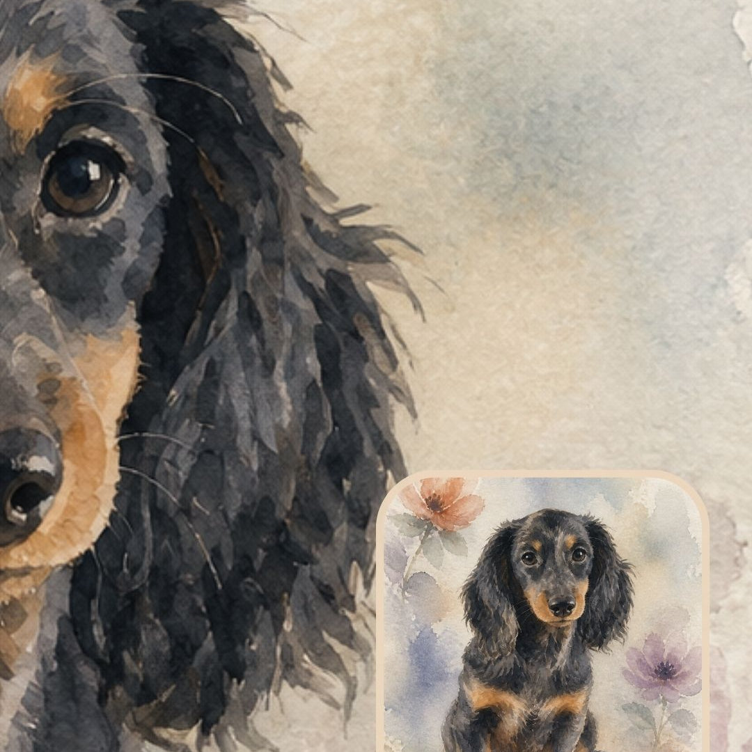 Finished custom dog portrait gallery example in the Nivara style