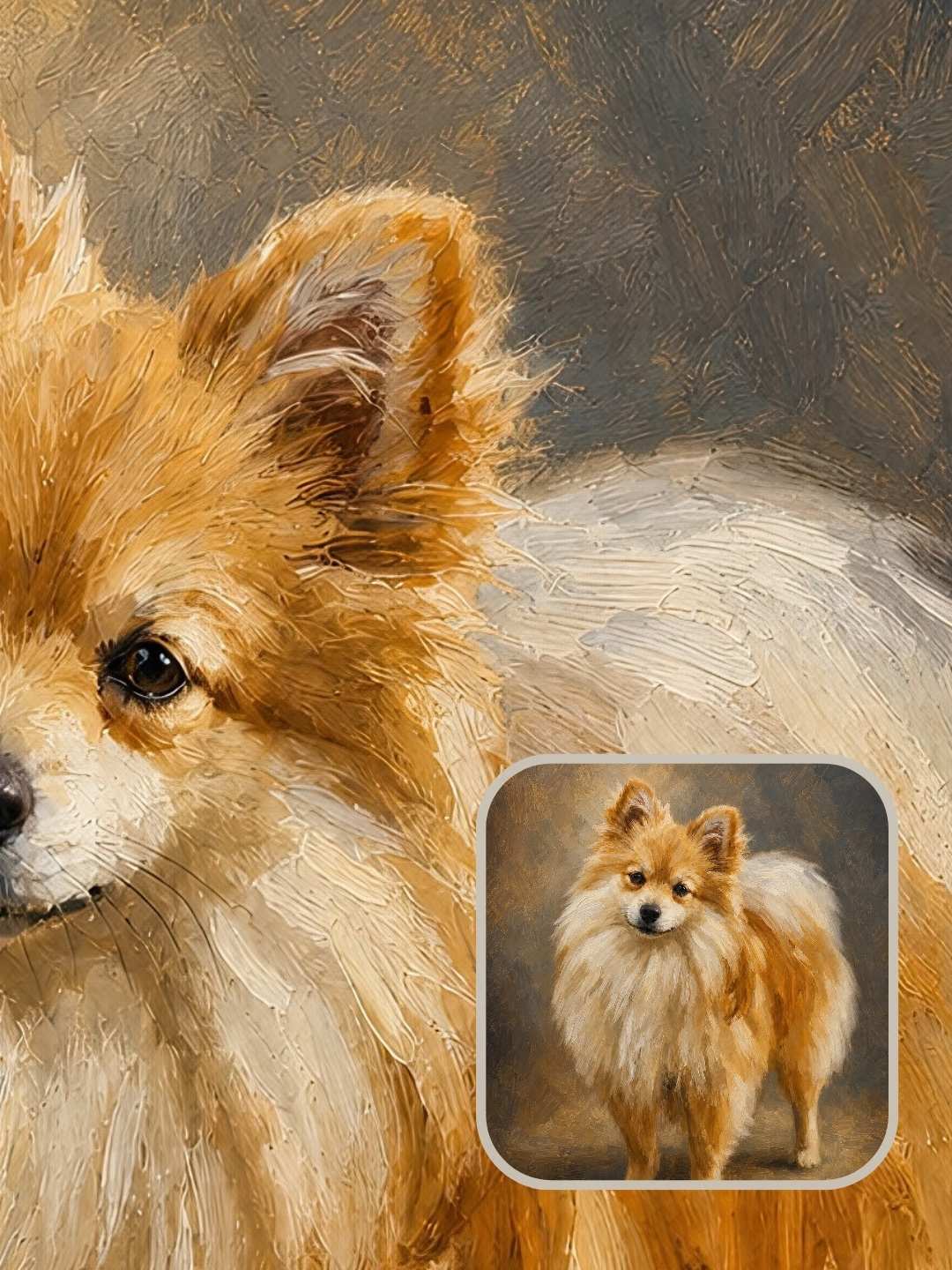 Finished custom dog portrait gallery example in the Nivara style