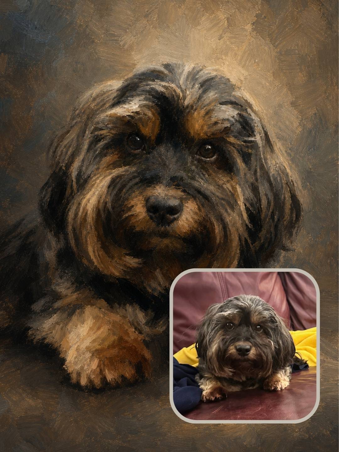 Nivara custom pet portrait shown as a thoughtful gift for dog lovers