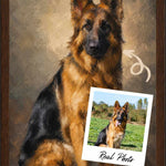 Nivara custom dog portrait of a German Shepherd shown as a personalized pet portrait gift
