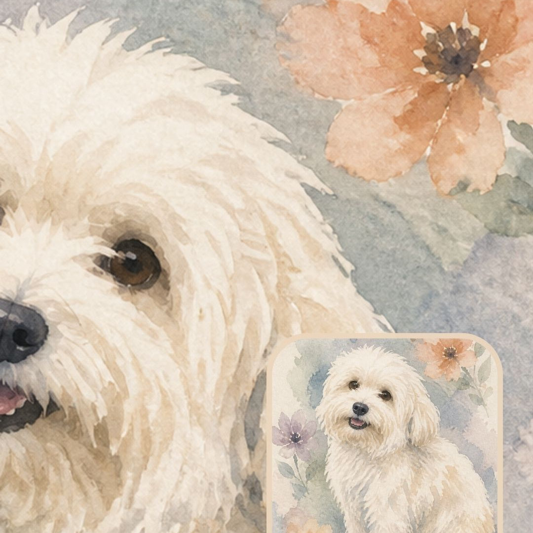 Finished Nivara custom dog portrait shown as a personalized pet portrait gift