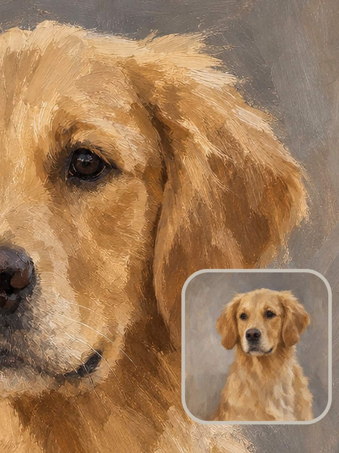 Sarmel custom pet portrait shown as a thoughtful gift for dog lovers