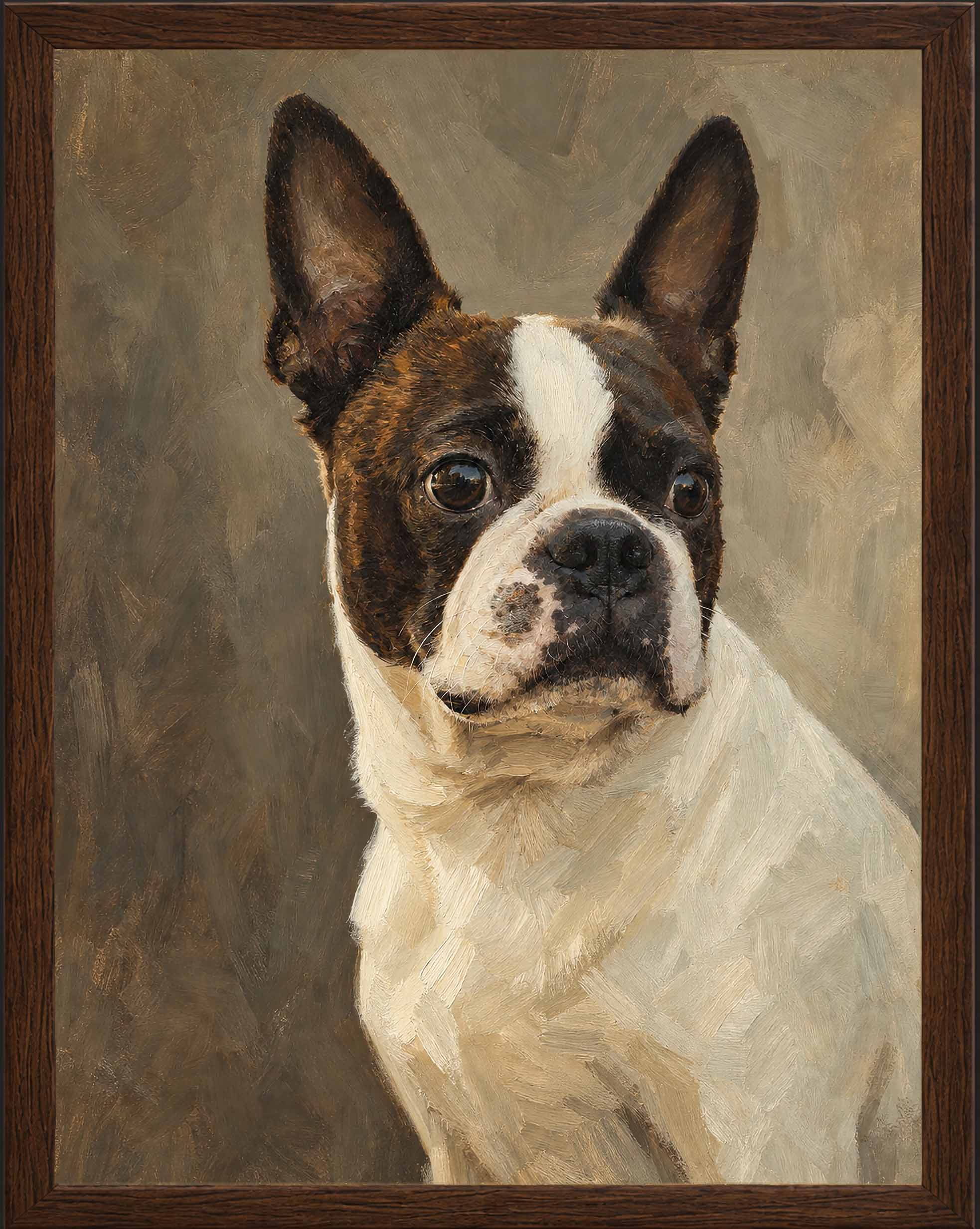 Finished Sarmel custom dog portrait shown in a customer review slide