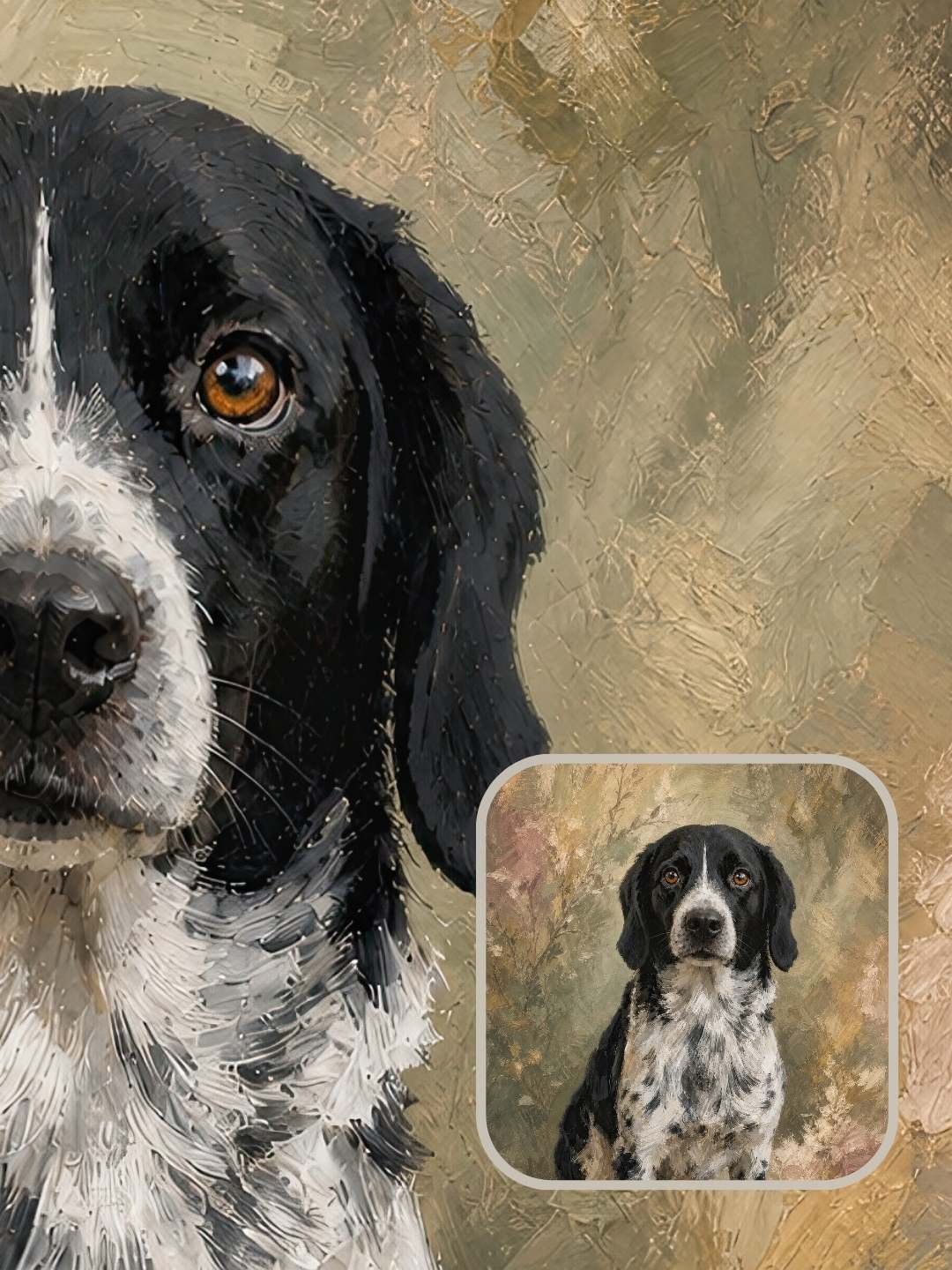 Verdelle custom dog portrait shown as a pet memorial keepsake