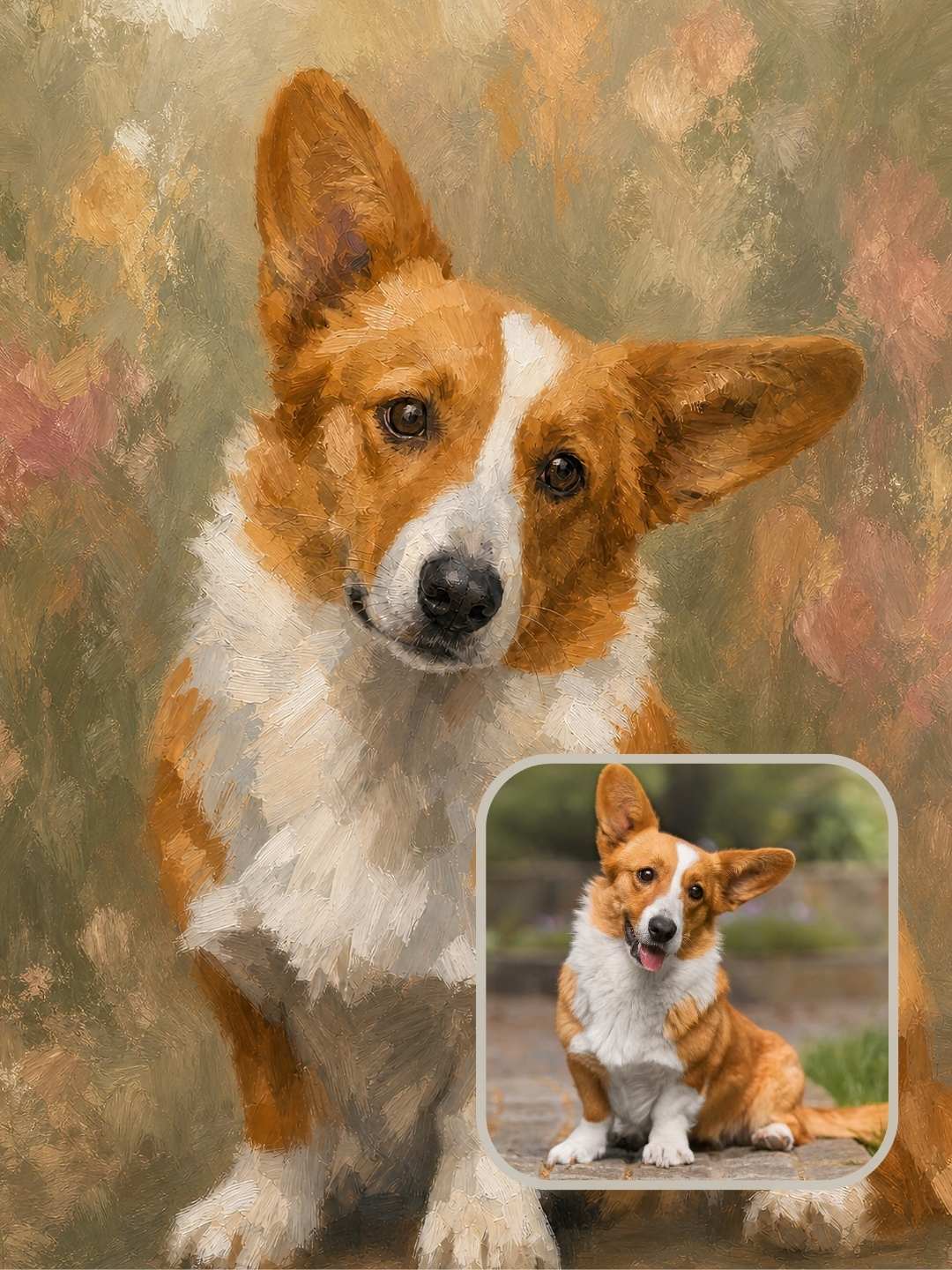 Verdelle custom pet portrait shown as a thoughtful gift for dog lovers