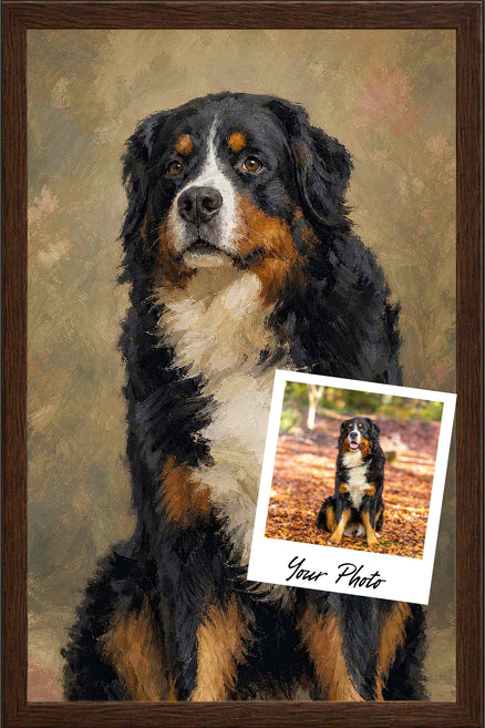 Verdelle custom dog portrait showing the dog features and expression preserved from the photo custom dog portrait showing the dog features and expression preserved from the photo